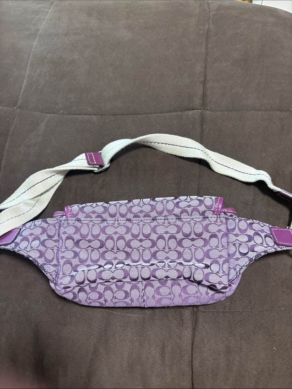Coach Purple Signature Canvas Crossbody Belt Bag - Picture 2 of 4